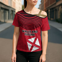 Wallis And Futuna Cross Shoulder Shirt Polynesian Tattoo Flag Map TS04 - Polynesian Pride