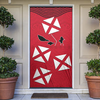 Wallis And Futuna Door Cover Polynesian Tattoo Flag Map TS04 Red Black - Polynesian Pride