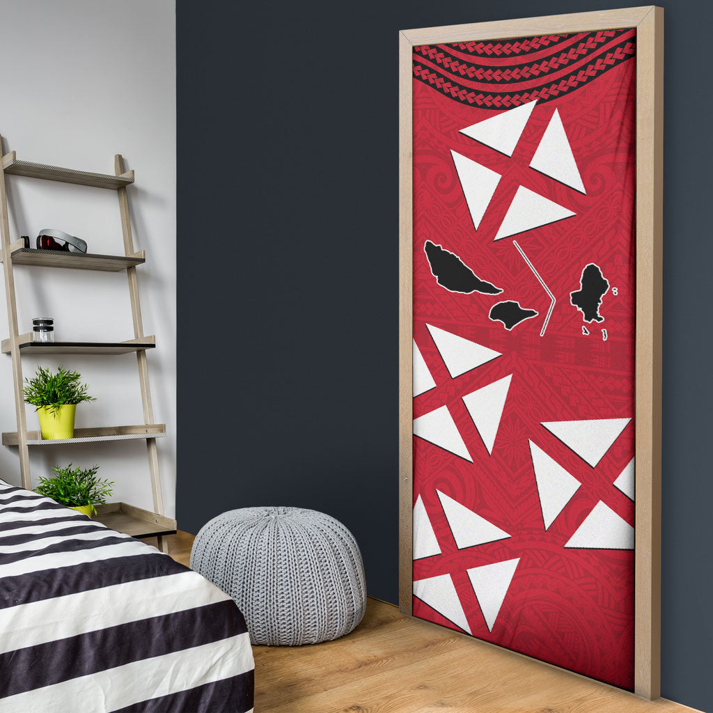 Wallis And Futuna Door Cover Polynesian Tattoo Flag Map TS04 - Polynesian Pride