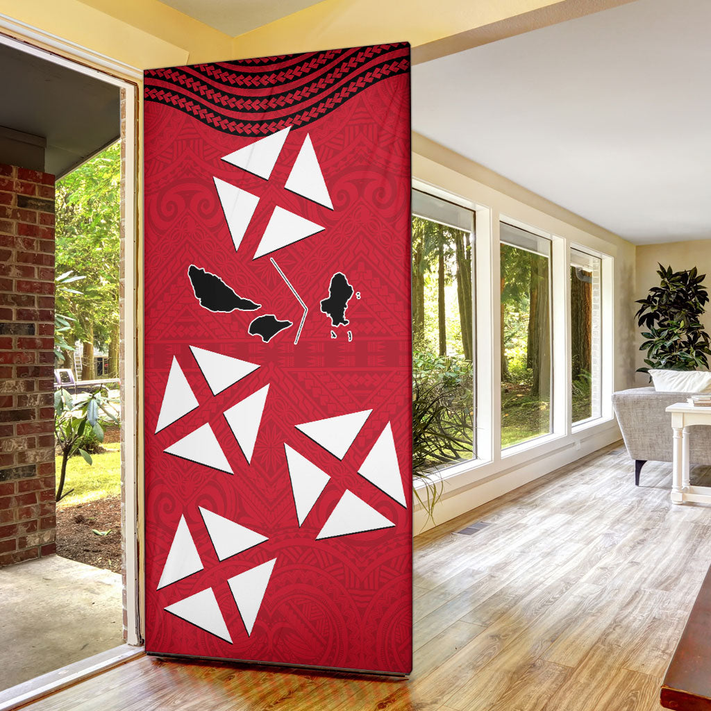 Wallis And Futuna Door Cover Polynesian Tattoo Flag Map TS04 - Polynesian Pride