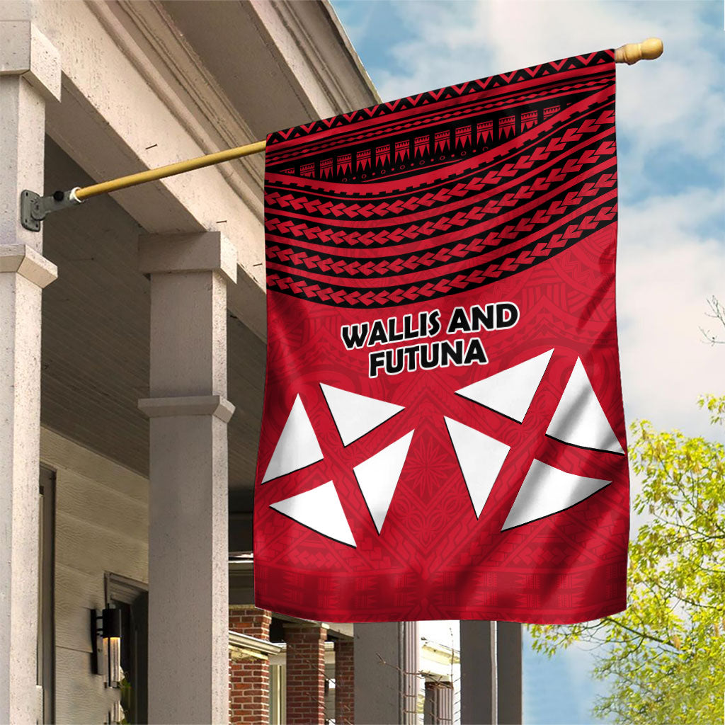 Wallis And Futuna Garden Flag Polynesian Tattoo Flag Map TS04 House Flag Red Black - Polynesian Pride
