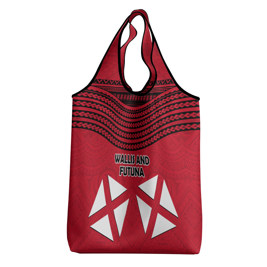 Wallis And Futuna Grocery Bag Polynesian Tattoo Flag Map TS04 - Polynesian Pride