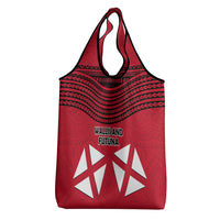 Wallis And Futuna Grocery Bag Polynesian Tattoo Flag Map TS04 - Polynesian Pride