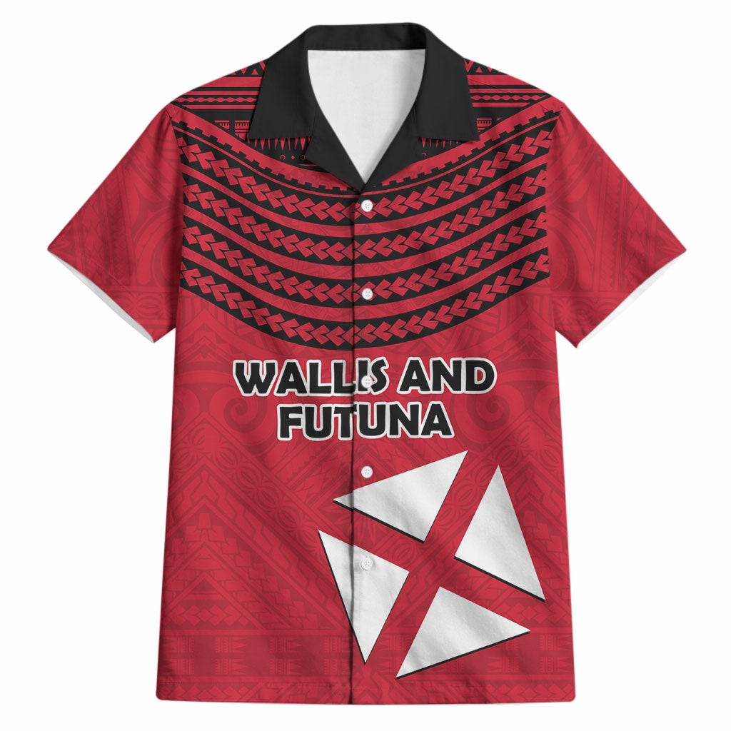 Wallis And Futuna Hawaiian Shirt Polynesian Tattoo Flag Map TS04 Red Black - Polynesian Pride