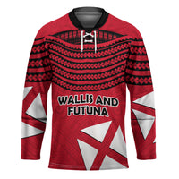 Wallis And Futuna Hockey Jersey Polynesian Tattoo Flag Map TS04 Unisex Red Black - Polynesian Pride