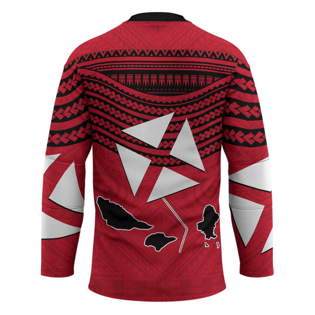 Wallis And Futuna Hockey Jersey Polynesian Tattoo Flag Map TS04 - Polynesian Pride