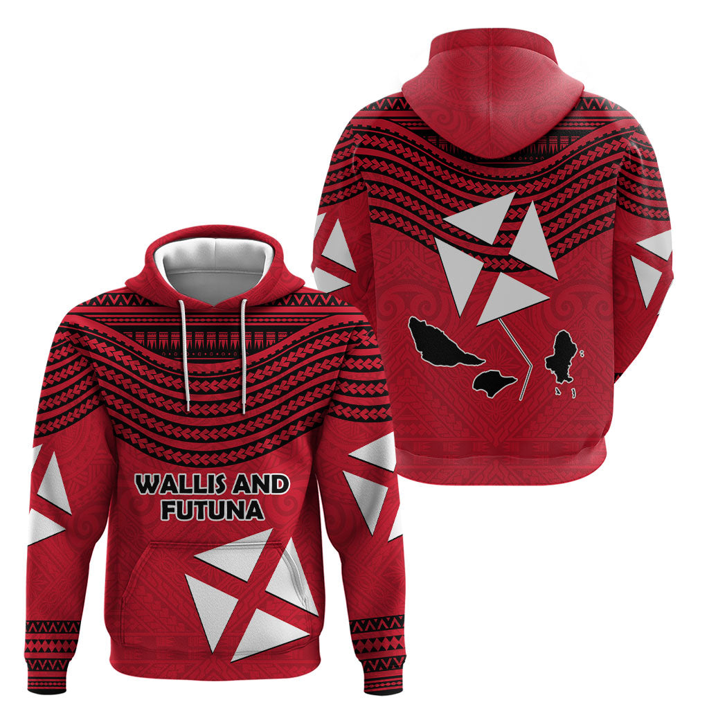 Wallis And Futuna Hoodie Polynesian Tattoo Flag Map TS04 - Polynesian Pride