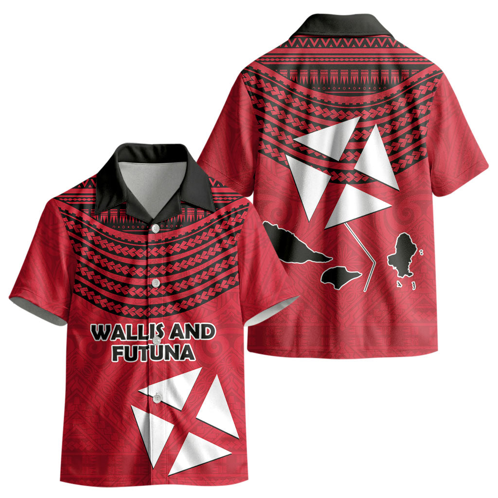 Wallis And Futuna Kid Hawaiian Shirt Polynesian Tattoo Flag Map TS04 - Polynesian Pride