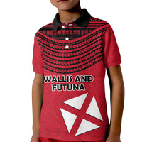 Wallis And Futuna Kid Polo Shirt Polynesian Tattoo Flag Map TS04 Kid Red Black - Polynesian Pride