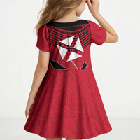 Wallis And Futuna Kid Short Sleeve Dress Polynesian Tattoo Flag Map TS04 - Polynesian Pride