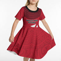 Wallis And Futuna Kid Short Sleeve Dress Polynesian Tattoo Flag Map TS04 - Polynesian Pride