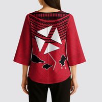 Wallis And Futuna Kimono Sleeve Blouse Polynesian Tattoo Flag Map TS04 - Polynesian Pride