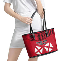 Wallis And Futuna Leather Tote Bag Polynesian Tattoo Flag Map TS04 - Polynesian Pride