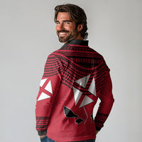 Wallis And Futuna Long Sleeve Polo Shirt Polynesian Tattoo Flag Map TS04 - Polynesian Pride