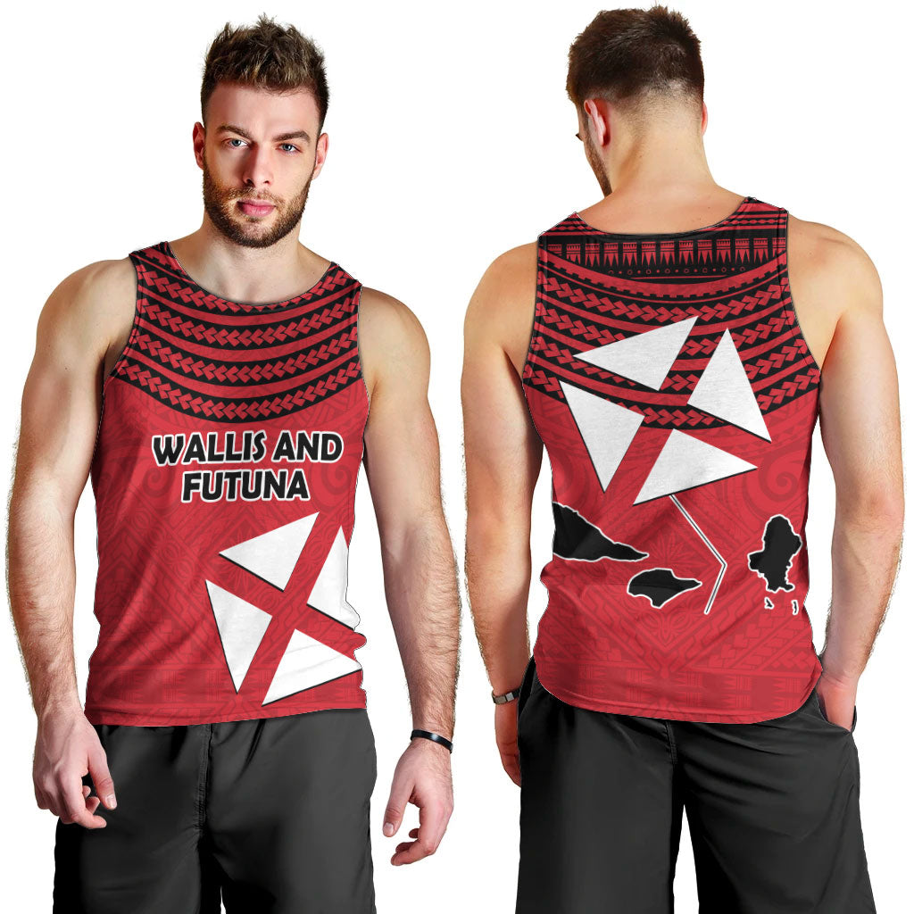 Wallis And Futuna Men Tank Top Polynesian Tattoo Flag Map TS04 - Polynesian Pride