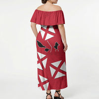 Wallis And Futuna Off Shoulder Maxi Dress Polynesian Tattoo Flag Map TS04 - Polynesian Pride