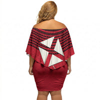 Wallis And Futuna Off Shoulder Short Dress Polynesian Tattoo Flag Map TS04 - Polynesian Pride