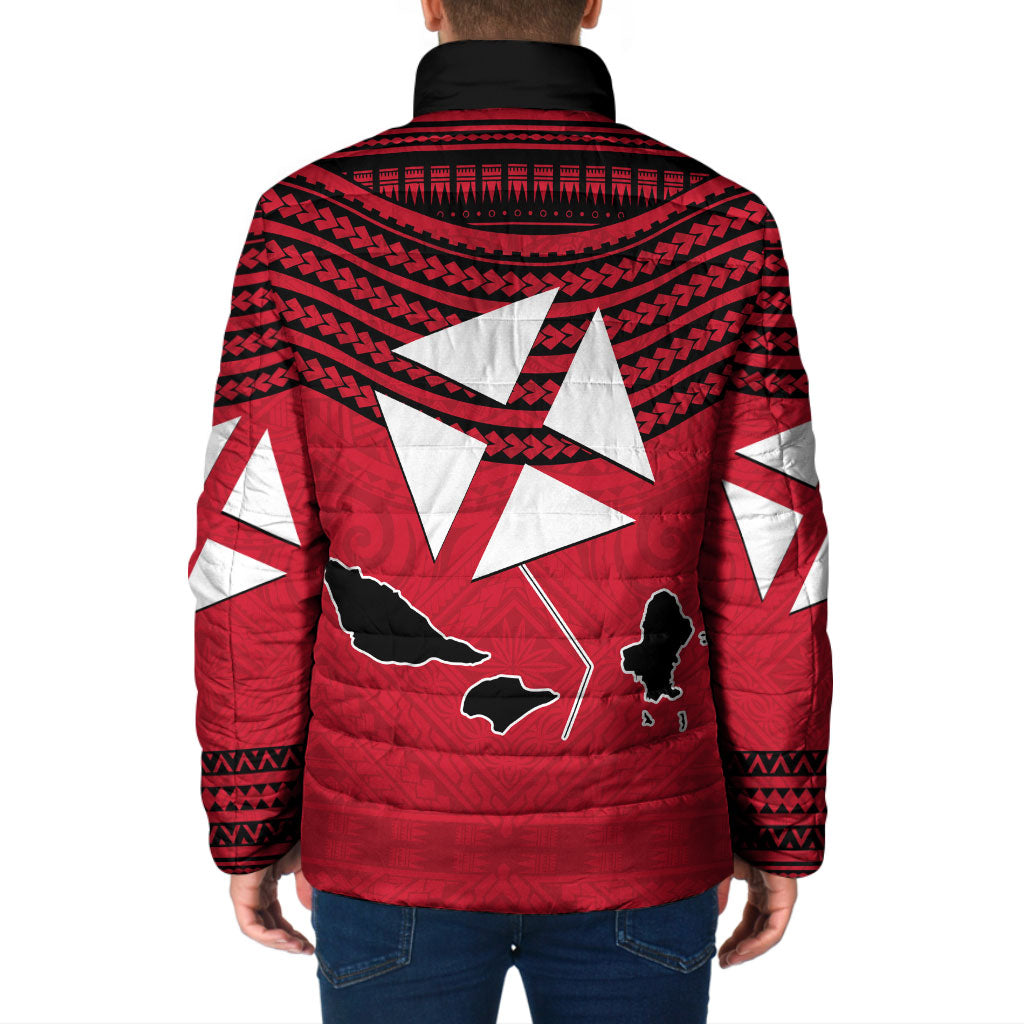 Wallis And Futuna Padded Jacket Polynesian Tattoo Flag Map TS04 - Polynesian Pride