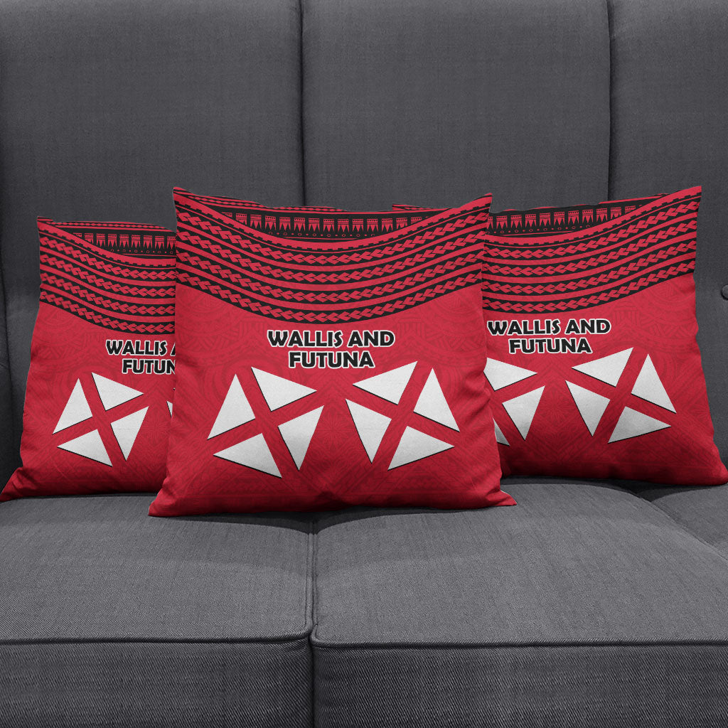 Wallis And Futuna Pillow Cover Polynesian Tattoo Flag Map TS04 - Polynesian Pride