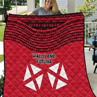 Wallis And Futuna Quilt Polynesian Tattoo Flag Map TS04 Red Black - Polynesian Pride