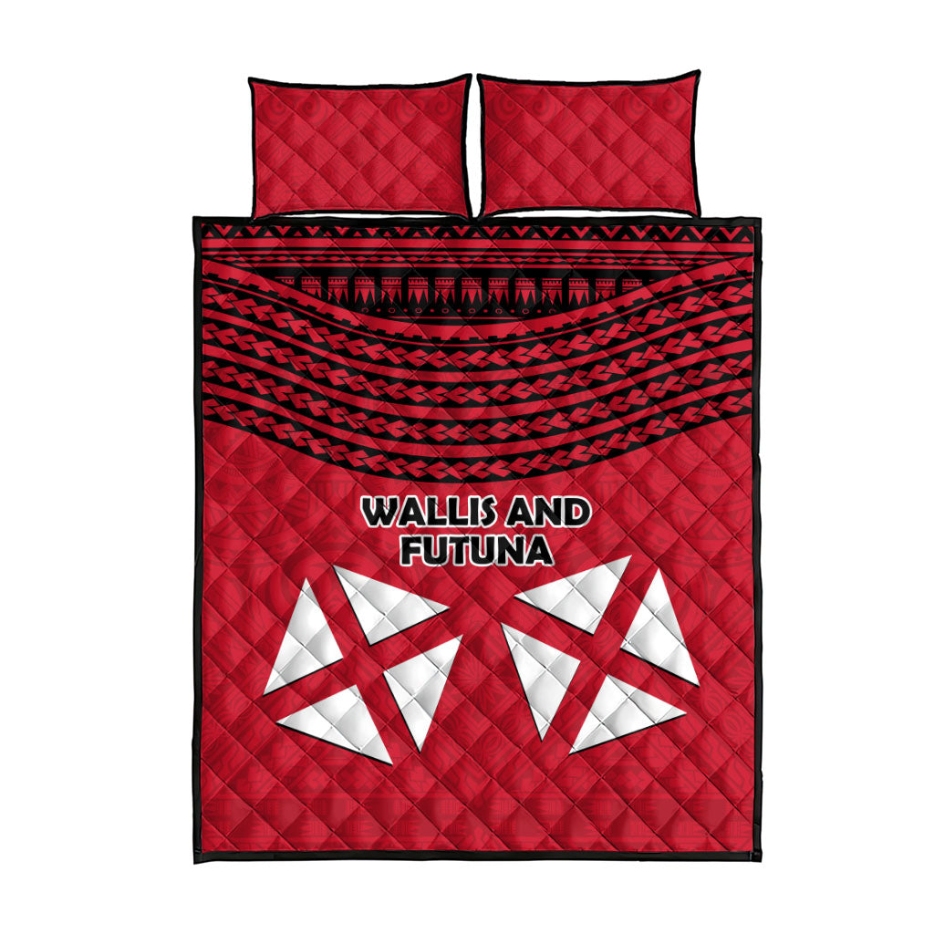 Wallis And Futuna Quilt Bed Set Polynesian Tattoo Flag Map TS04 - Polynesian Pride
