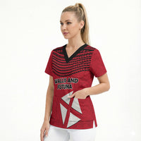 Wallis And Futuna Scrub Top Polynesian Tattoo Flag Map TS04 - Polynesian Pride