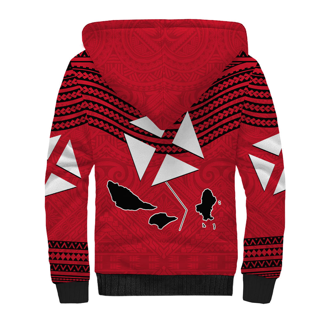 Wallis And Futuna Sherpa Hoodie Polynesian Tattoo Flag Map TS04 - Polynesian Pride