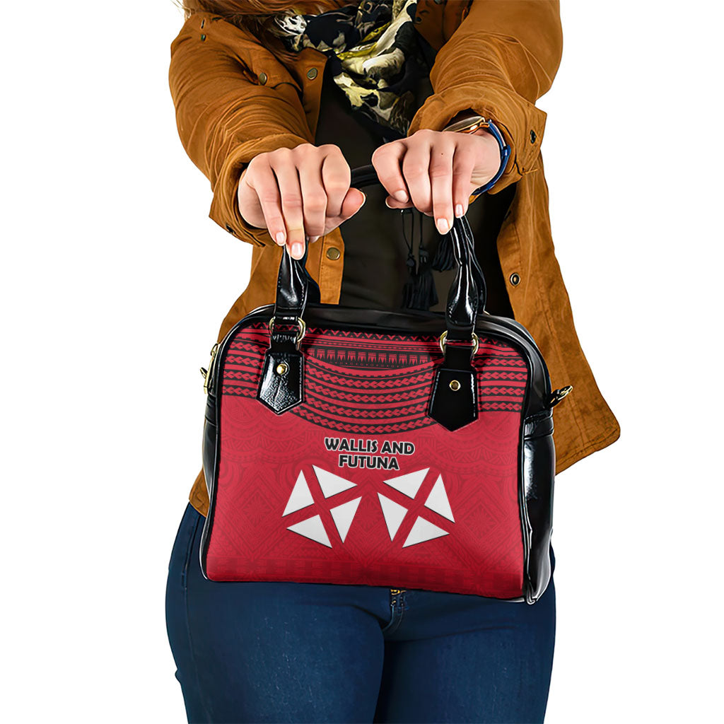 Wallis And Futuna Shoulder Handbag Polynesian Tattoo Flag Map TS04 One Size Red Black - Polynesian Pride