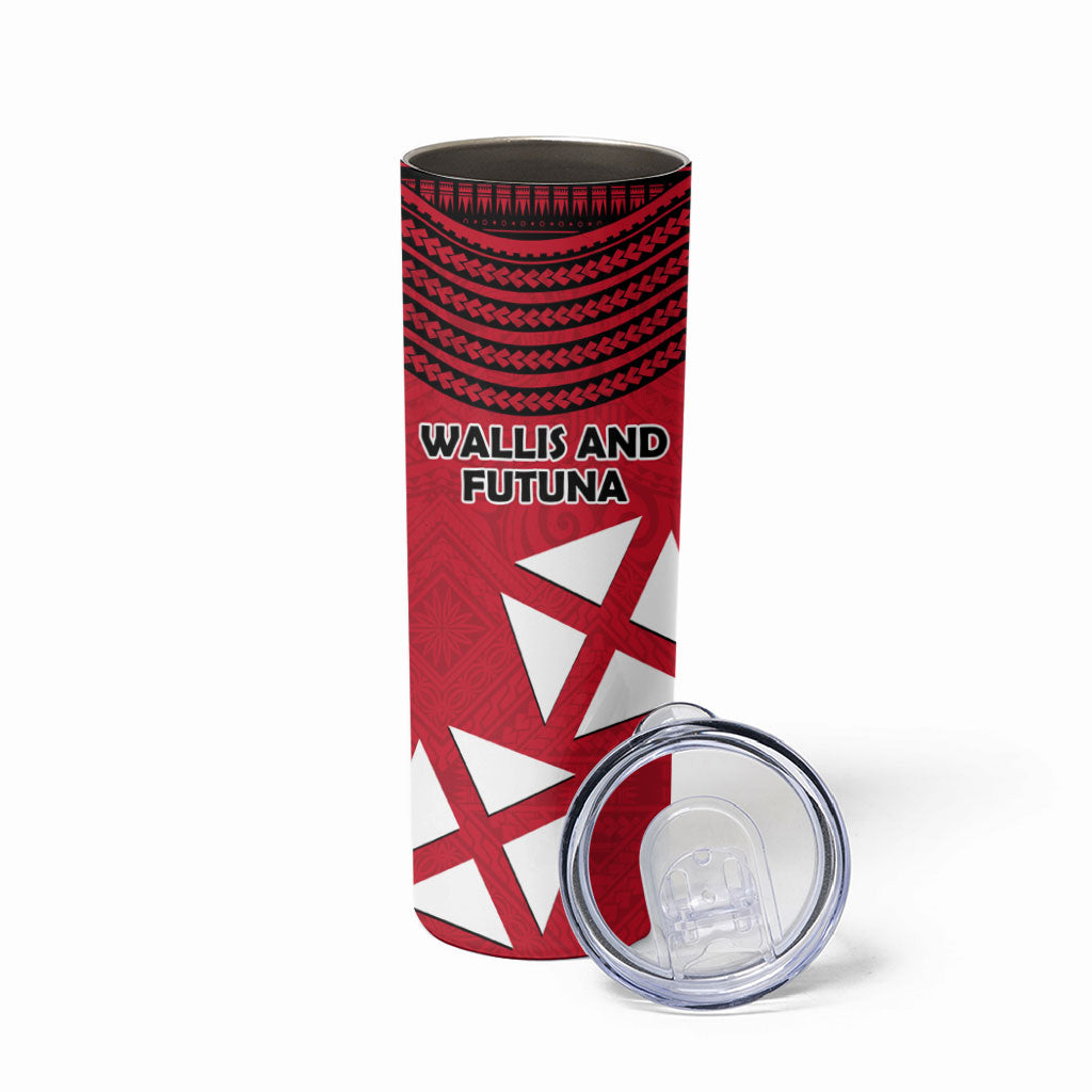 Wallis And Futuna Skinny Tumbler Polynesian Tattoo Flag Map TS04 - Polynesian Pride