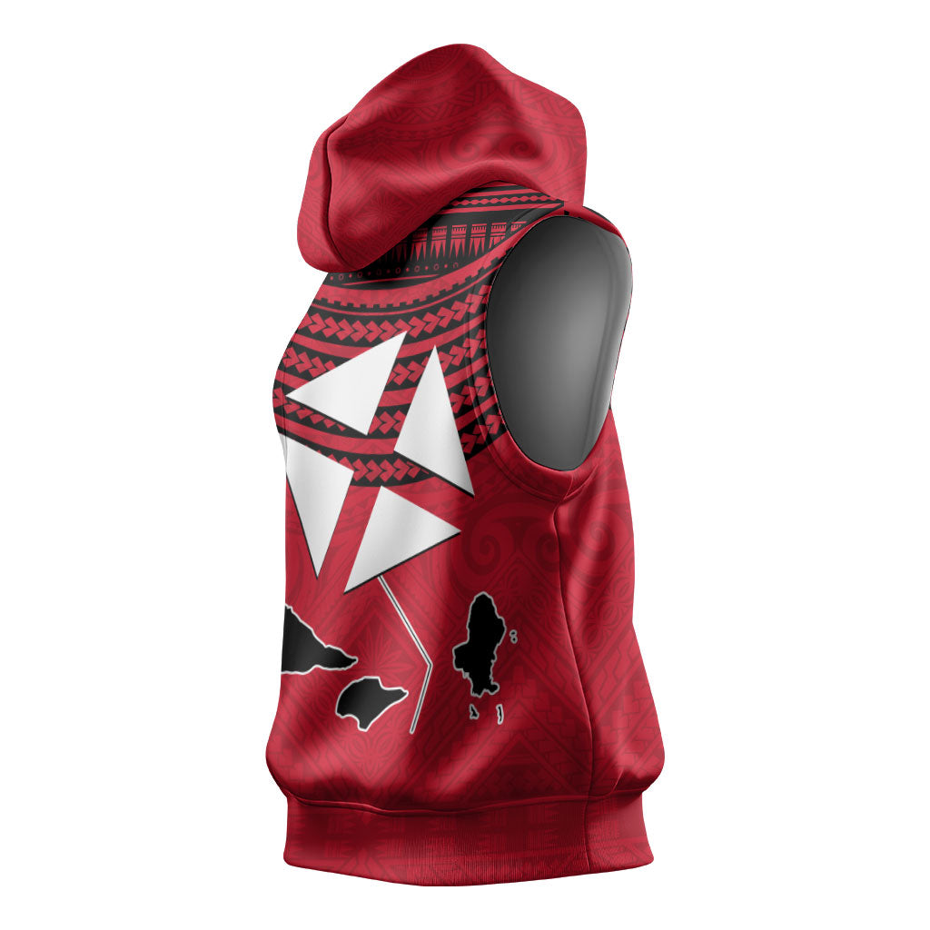 Wallis And Futuna Sleeveless Hoodie Polynesian Tattoo Flag Map TS04 - Polynesian Pride