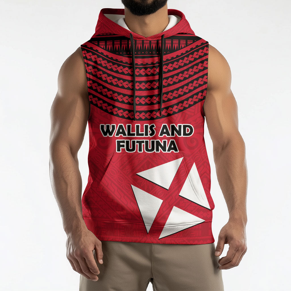 Wallis And Futuna Sleeveless Hoodie Polynesian Tattoo Flag Map TS04 - Polynesian Pride
