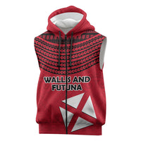 Wallis And Futuna Sleeveless Zip Hoodie Polynesian Tattoo Flag Map TS04 Red Black - Polynesian Pride