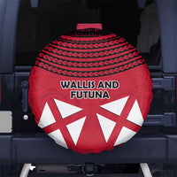 Wallis And Futuna Spare Tire Cover Polynesian Tattoo Flag Map TS04 No hole Red Black - Polynesian Pride