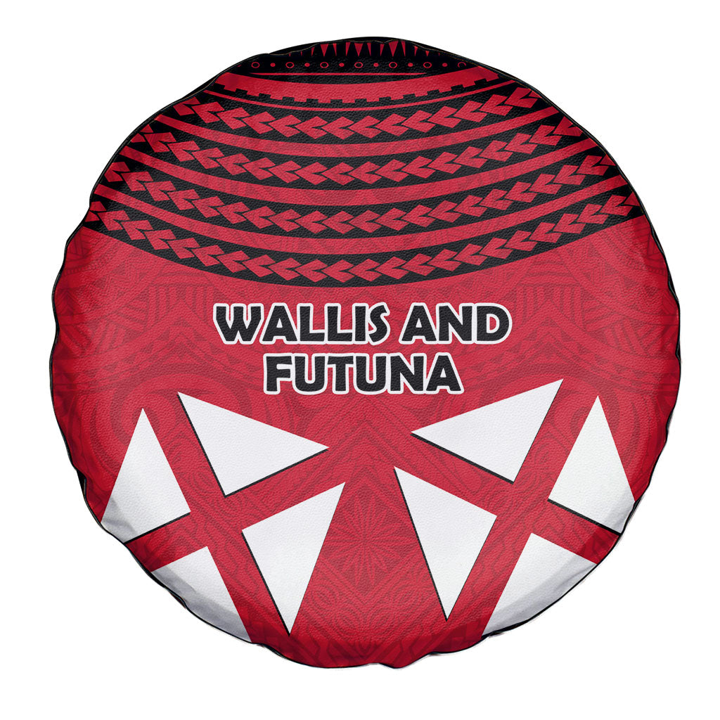 Wallis And Futuna Spare Tire Cover Polynesian Tattoo Flag Map TS04 - Polynesian Pride