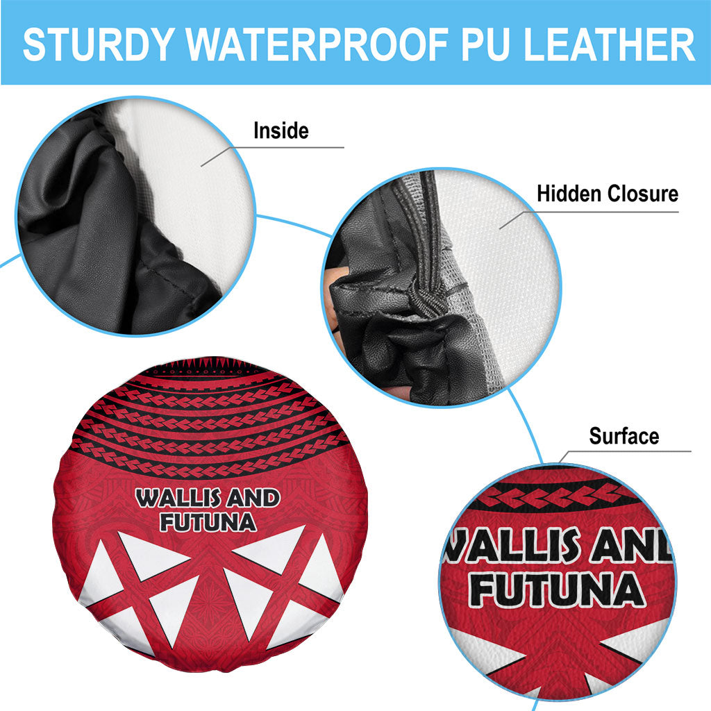 Wallis And Futuna Spare Tire Cover Polynesian Tattoo Flag Map TS04 - Polynesian Pride