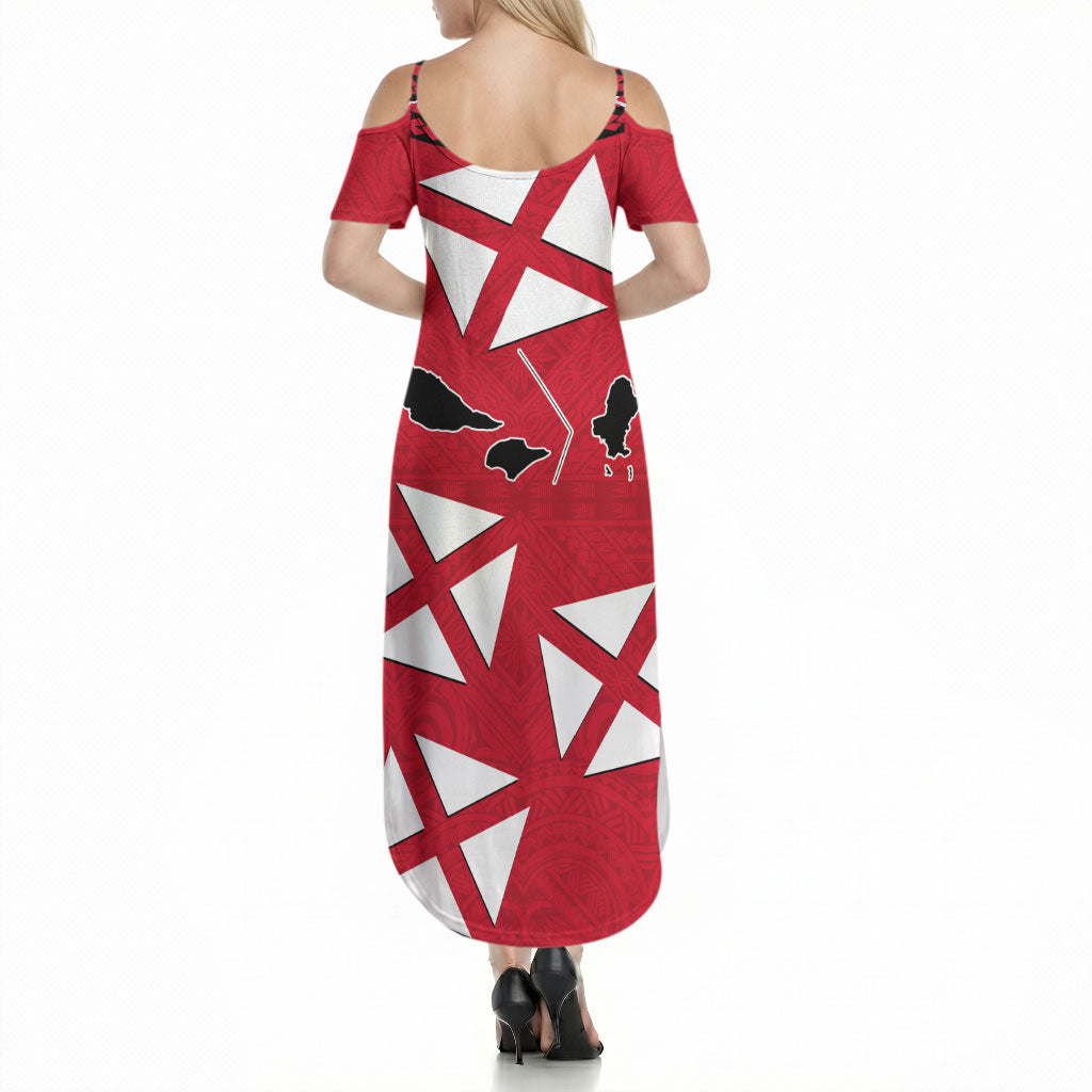 Wallis And Futuna Summer Maxi Dress Polynesian Tattoo Flag Map TS04 - Polynesian Pride