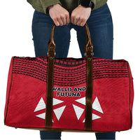 Wallis And Futuna Travel Bag Polynesian Tattoo Flag Map TS04 Red Black - Polynesian Pride