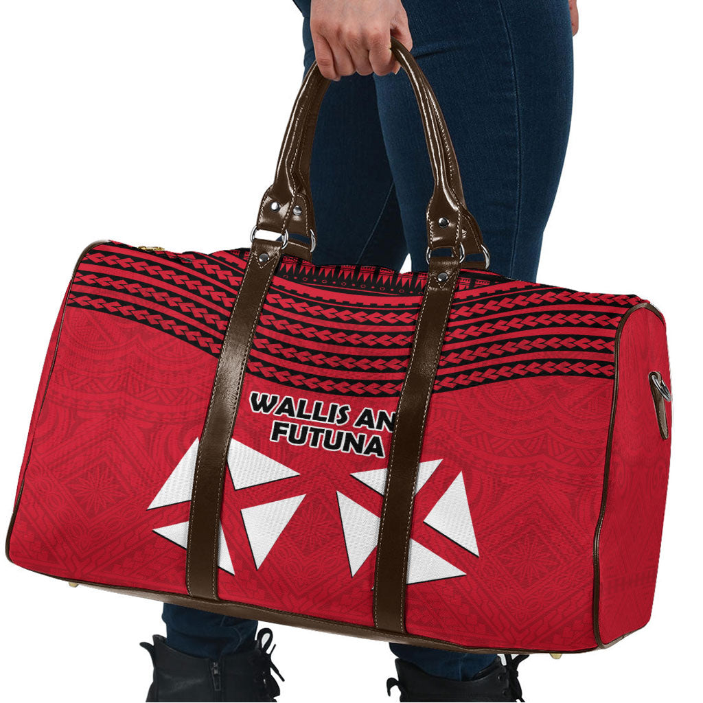 Wallis And Futuna Travel Bag Polynesian Tattoo Flag Map TS04 - Polynesian Pride