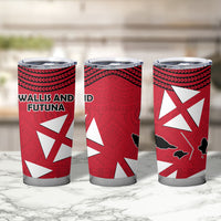 Wallis And Futuna Tumbler Cup Polynesian Tattoo Flag Map TS04 - Polynesian Pride
