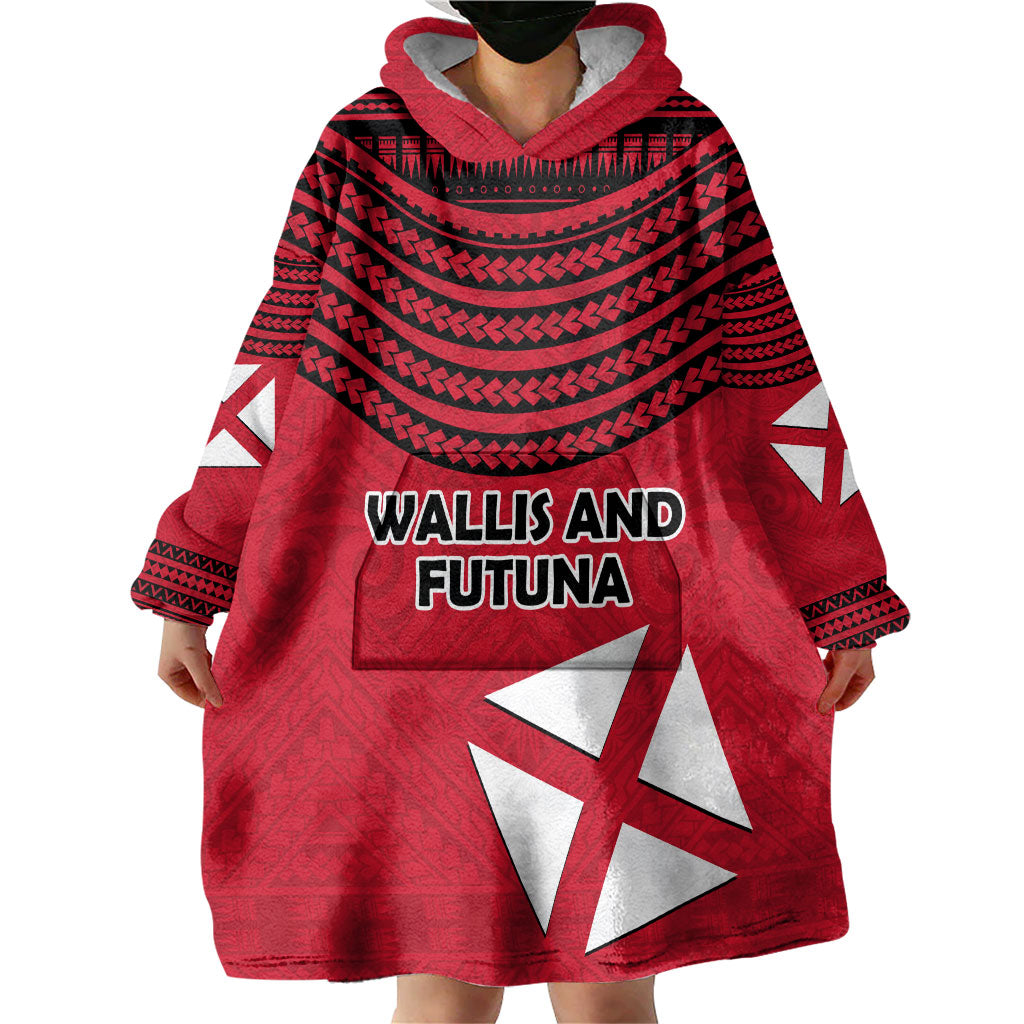 Wallis And Futuna Wearable Blanket Hoodie Polynesian Tattoo Flag Map TS04 - Polynesian Pride