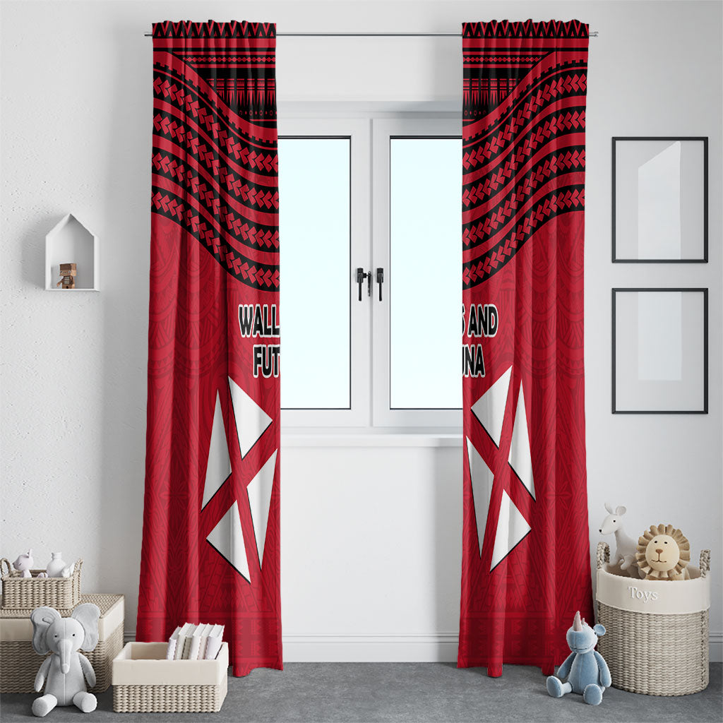Wallis And Futuna Window Curtain Polynesian Tattoo Flag Map TS04 - Polynesian Pride