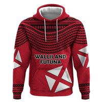 Wallis And Futuna Zip Hoodie Polynesian Tattoo Flag Map TS04 Pullover Hoodie Red Black - Polynesian Pride