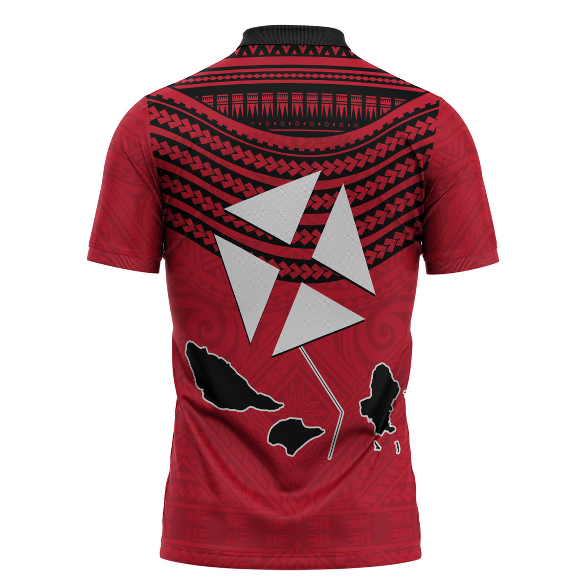 Wallis And Futuna Zipper Polo Shirt Polynesian Tattoo Flag Map TS04 - Polynesian Pride