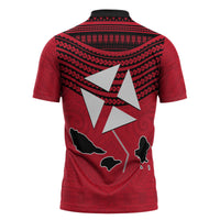 Wallis And Futuna Zipper Polo Shirt Polynesian Tattoo Flag Map TS04 - Polynesian Pride