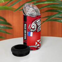 Wallis And Futuna 4 in 1 Can Cooler Tumbler Tribal Polynesian Tattoo Flag Motif TS04 - Polynesian Pride
