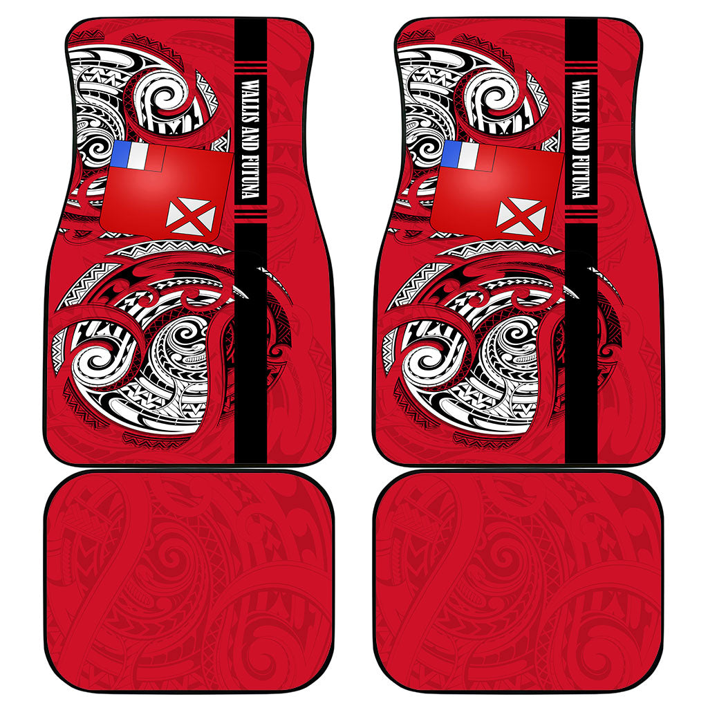 Wallis And Futuna Car Mats Tribal Polynesian Tattoo Flag Motif TS04 - Polynesian Pride