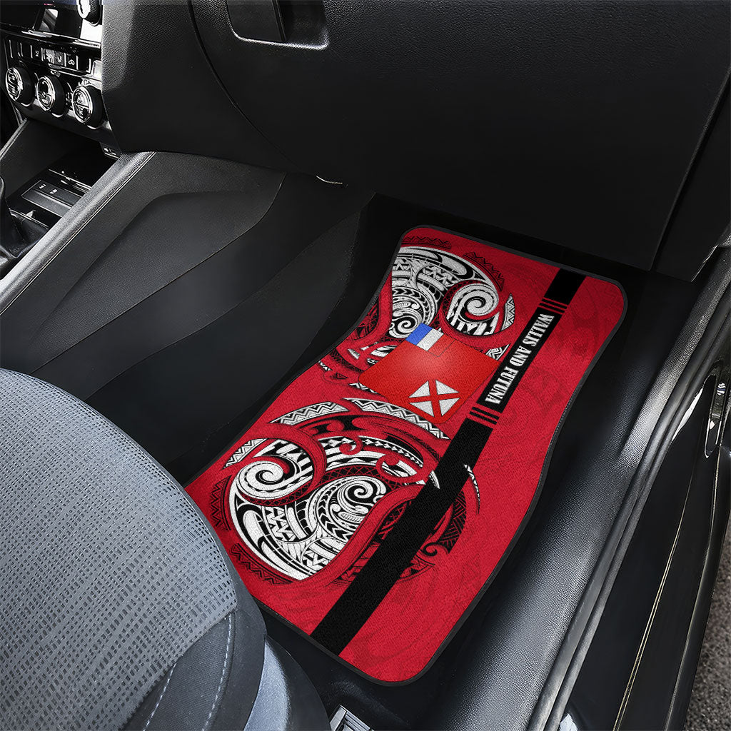 Wallis And Futuna Car Mats Tribal Polynesian Tattoo Flag Motif TS04 - Polynesian Pride