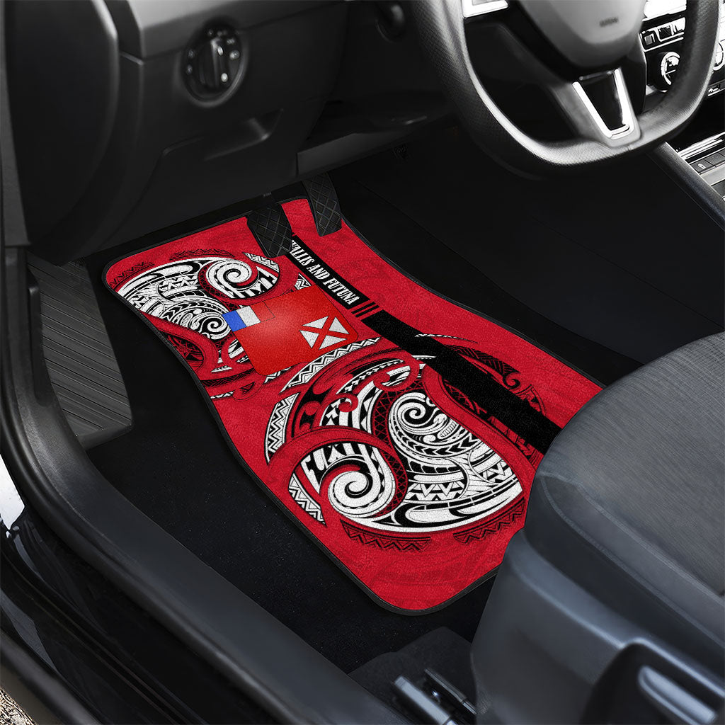 Wallis And Futuna Car Mats Tribal Polynesian Tattoo Flag Motif TS04 - Polynesian Pride