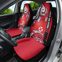 Wallis And Futuna Car Seat Cover Tribal Polynesian Tattoo Flag Motif TS04 - Polynesian Pride