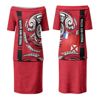 Wallis And Futuna Couples Matching Puletasi and Hawaiian Shirt Tribal Polynesian Tattoo Flag Motif TS04 - Polynesian Pride